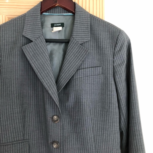 J. Crew Jackets & Blazers - J Crew gray pinstripe schoolboy blazer NWOT